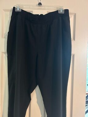 Black Wide Waistband Pull-On scrub Pants